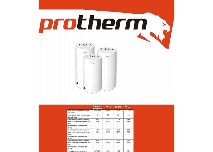 Бойлер косвенного нагрева Protherm FE 200/6 BM