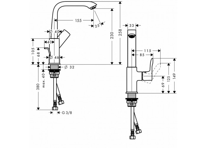 Смеситель для раковины Hansgrohe Metris 31087000
