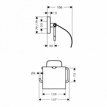 Бумагодержатель Hansgrohe PuraVida 41508000