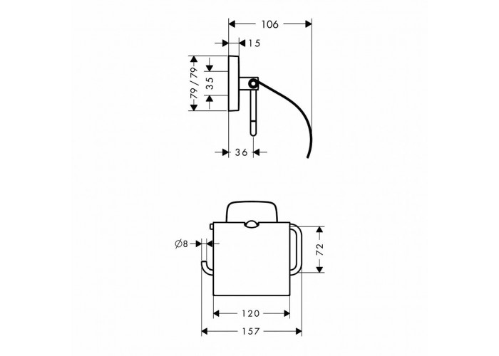 Бумагодержатель Hansgrohe PuraVida 41508000