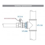 Ниппель VALTEC переходной 1/2 х 1/4 наружная резьба, никелированная латунь