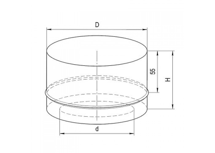 Заглушка FERRUM с отверстием (430/0,5мм) Ф135x200