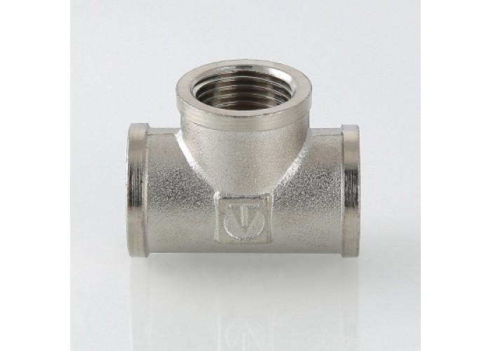 Тройник VALTEC 2 внутренняя, никелированная латунь