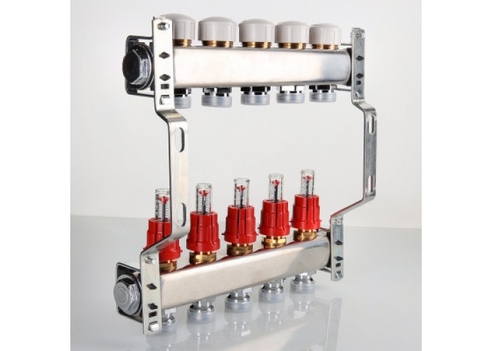 Блок коллекторный VALTEC с расход. 1х5 вых Евроконус 3/4