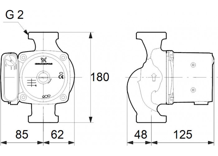 Циркуляционный насос Grundfos UPS 32-80