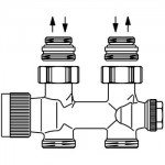 Узел нижнего подключения Oventrop Multiblock T 1/2x3/4 прямой, с преднастройкой