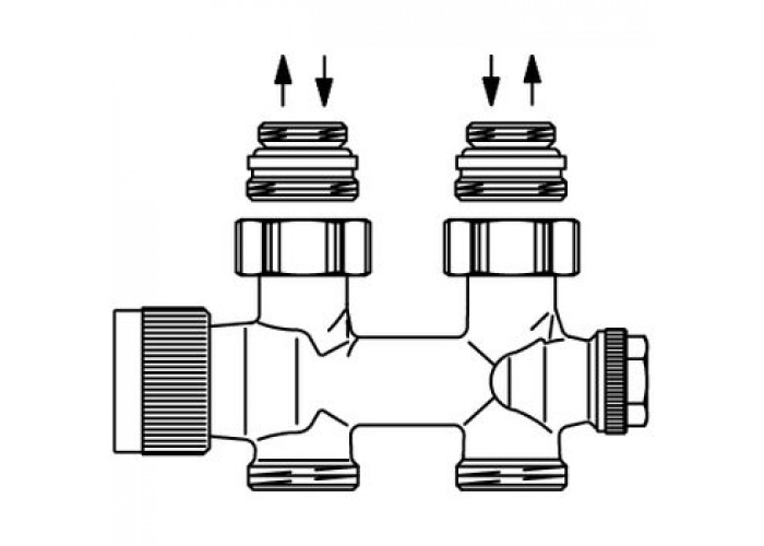 Узел нижнего подключения Oventrop Multiblock T 1/2x3/4 прямой, с преднастройкой