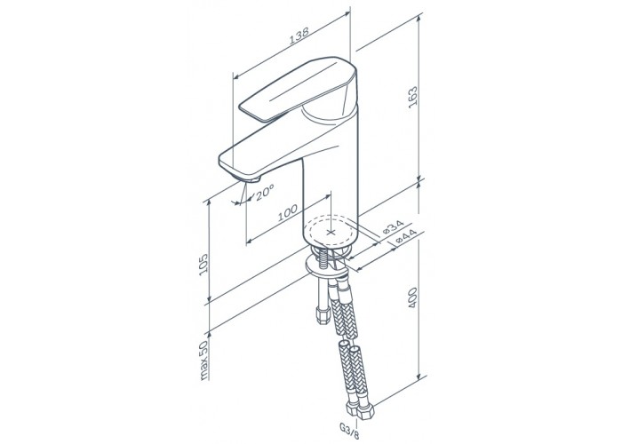 Смеситель для раковины AM.PM Gem F90A02100