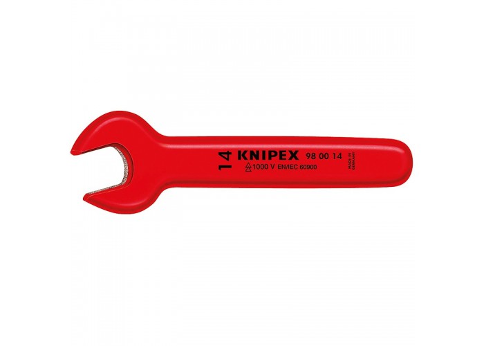 Ключ гаечный рожковый KNIPEX метрический VDE, размер под ключ 17 мм, 155 мм, диэлектрический