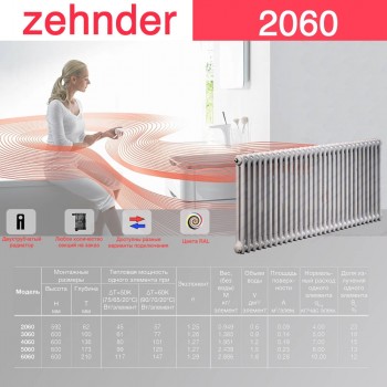 Стальной трубчатый радиатор Zehnder 2060