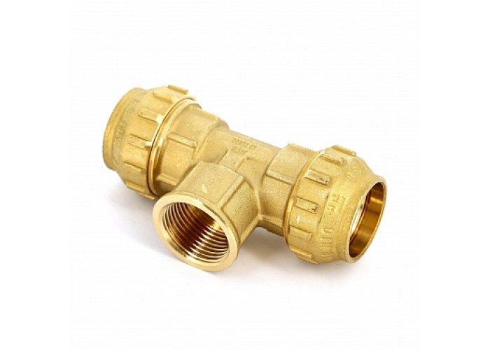 Тройник Tiemme с внутренней резьбой 25 x 3/4 x 25, латунь