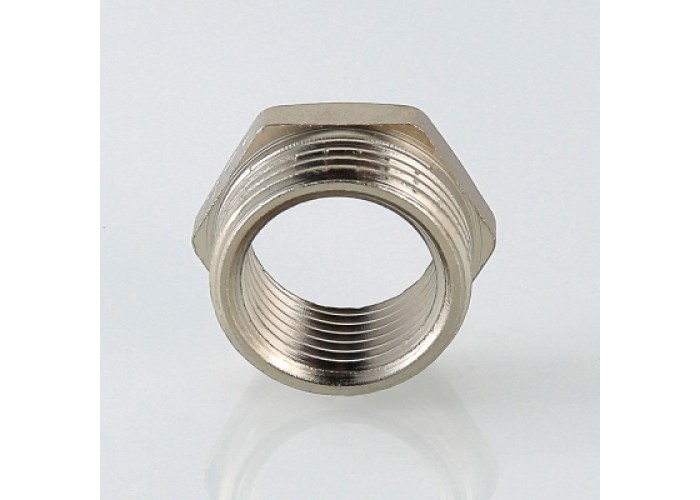 Футорка VALTEC 1/2 х 1/4 внутренняя-наружная резьба, никелированная латунь