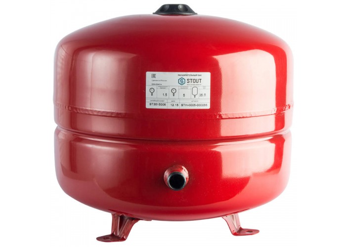 Мембранный бак для систем отопления Stout с диафрагмой 35 л, STH-0005-000035