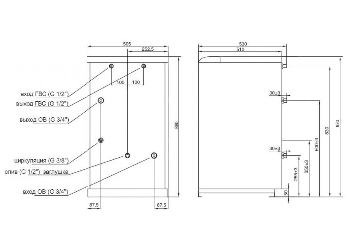 Бойлер косвенного нагрева Protherm FS B100S
