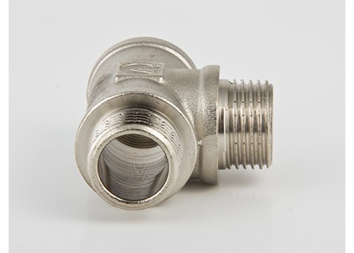 Тройник VALTEC 1/2 внутренняя-наружная резьба, никелированная латунь