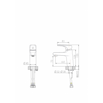 Смеситель для раковины Bravat VEGA F1119177CP