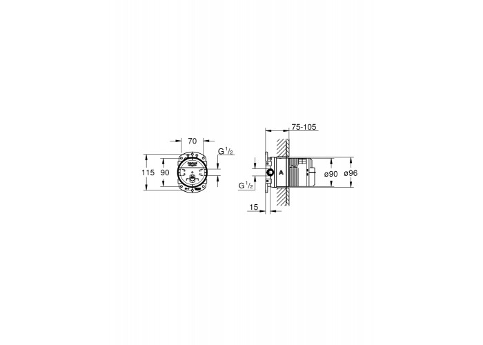 Универсальная встраиваемая часть Grohe Rainshower 26483000