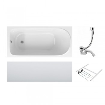 Акриловая ванна AM.PM Sense 150x70 с каркасом и сливом-переливом W75A-150-070W-KL
