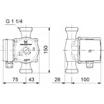 Циркуляционный насос Grundfos UP 20-30 N -150