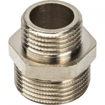 Ниппель Stout переходной, никелированная латунь, наружная резьба 1/4X1/8