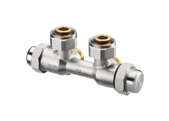 Узел запорно-присоединительный Oventrop Multiflex FQ для приборов с G 3/4 НР, G 3/4 НГ x G 3/4 НР, угловой левое подключение