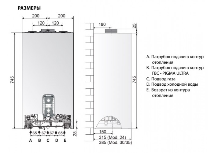 Настенный газовый конденсационный котел отопления Chaffoteaux PIGMA ADVANCE 30