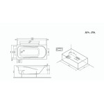 Акриловая ванна AM.PM Sense 150x70 с каркасом и сливом-переливом W75A-150-070W-KL