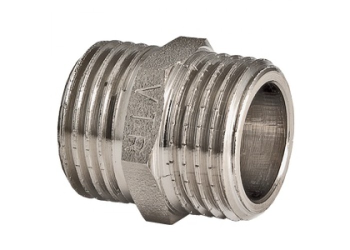 Ниппель VALTEC 1/2 наружная резьба, никелированная латунь