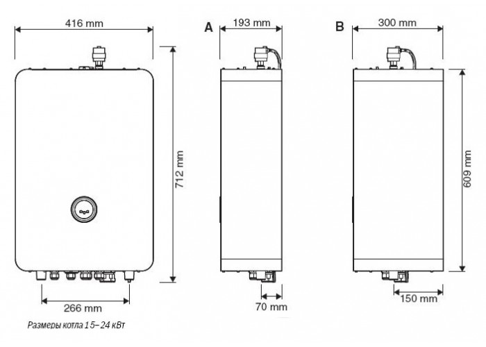 Электрический котёл отопления одноконтурный настенный Bosch Tronic Heat 3500 24 RU