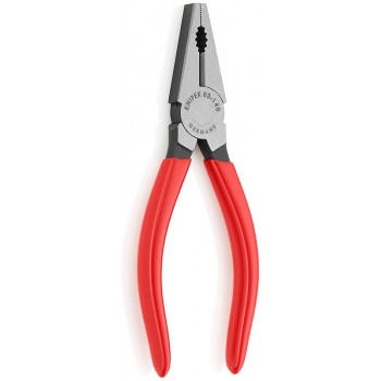 Плоскогубцы KNIPEX комб., рез: провол. ср. d 3.4 мм, твёрд. d 2.2 мм, кабель d 12 мм (16 мм?), L-180 мм, чёрн., 1К ручки