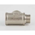 Тройник VALTEC 1/2 внутренняя-наружная резьба, никелированная латунь
