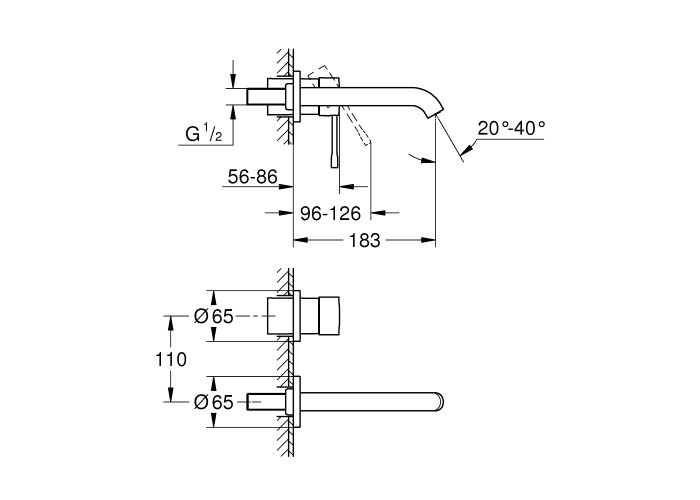 Встраиваемый смеситель Grohe Essence 19408GN1