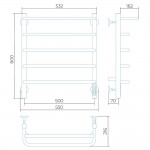 Электрический полотенцесушитель Larusso Стандарт с полкой КС П5 500х600 RAL 9005