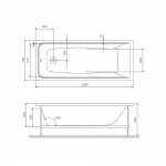 Каркас для ванны AM.PM Gem W90A-150-070W-R 150x70 см
