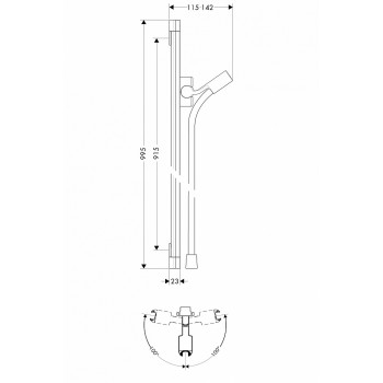 Душевая штанга Hansgrohe PuraVida Unica 90 см 27844000