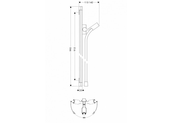 Душевая штанга Hansgrohe PuraVida Unica 90 см 27844000