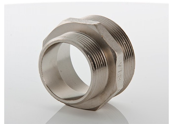 Ниппель VALTEC переходной 1 1/4 х 1/2 наружная резьба, никелированная латунь