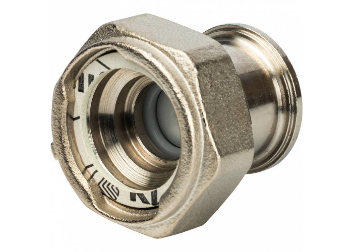 Разъемное соединение Stout с плоским уплотнением, никелированное 3/4, SDG-0019-010020
