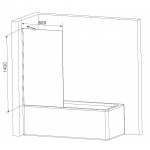 Шторка на ванну AM.PM Gem W90BS-080-140CM