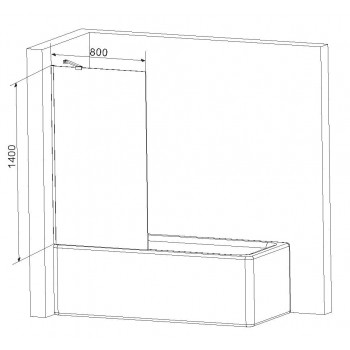 Шторка на ванну AM.PM Gem W90BS-080-140CM