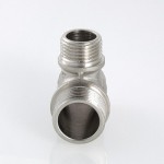 Тройник VALTEC переходной 3/4х1/2х1/2 дюйма наружная резьба, никелированная латунь