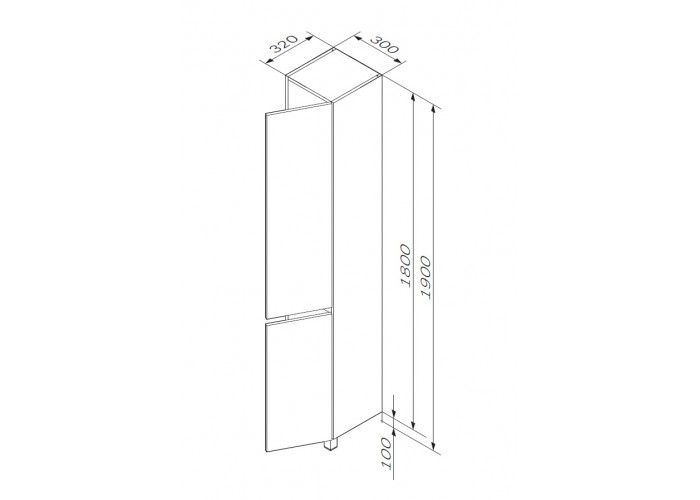 Шкаф-колонна AM.PM Gem S M91CSR0306WG напольный, 30 см, белый глянец