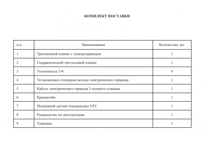 Трехходовой клапан Thermex dLine T с электроприводом