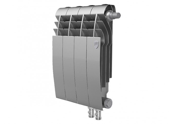 Биметаллический секционный радиатор отопления Royal Thermo Biliner 350 / V Silver Satin / 4 секции