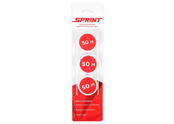 Уплотнительная нить Сантехмастер SPRINT сантехническая Набор катушек 3х50 метров, блистер