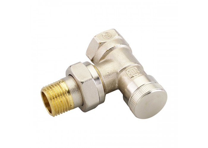 Клапан запорный Danfoss на обратку для бокового присоединения, RLV 15, 1/2, угловой никелированный