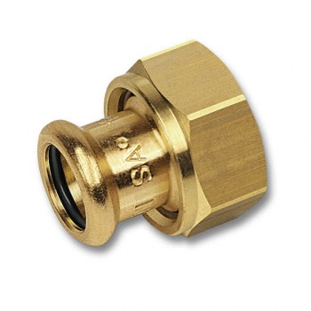 Муфта Sanha 8359G, с накидной гайкой с плоским уплотнением, бронза, 15x3/4
