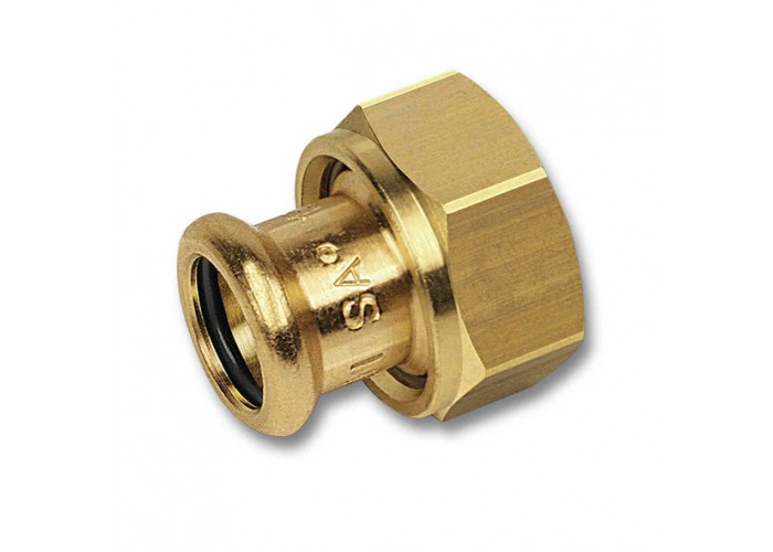 Муфта Sanha 8359G, с накидной гайкой с плоским уплотнением, бронза, 15x3/4