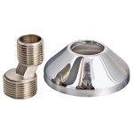 Эксцентрик VALTEC с декоративной чашкой 3/4 х 1/2 наружная резьба, никелированная латунь