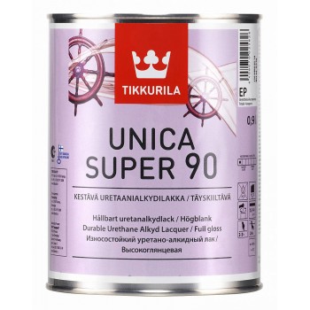 Лак Tikkurila UNICA SUPER 90 алкидно уретановый универсальный износостойкий, высокоглянцевый (0,9л)